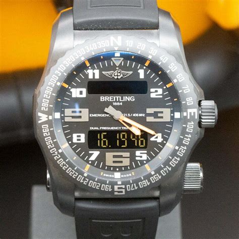 replica breitling professional emergency ii night mission black band|breitling emergency mission a73321.